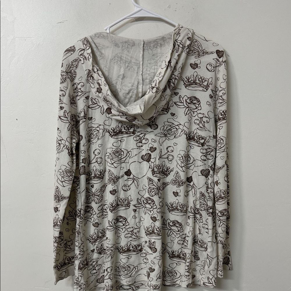 Floral Patterned Women's Hoodie long sleeve - Picture 5 of 5